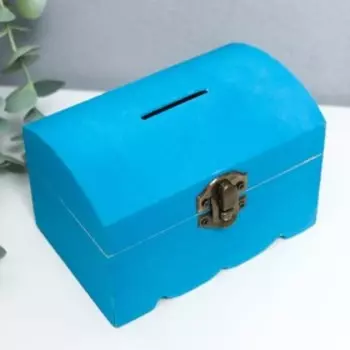 Шкатулка для украшений «Сундучок», дерево, синяя 8812 см