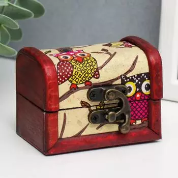 Шкатулка для украшений «Сундучок. Совята», дерево, 685.5 см