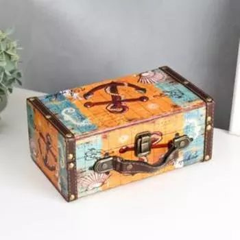 Шкатулка дерево "Якорь и карта" 10,5х15х24 см