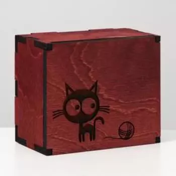 Шкатулка деревянная "Клубок" 10х12х6 см Цвет Махагон