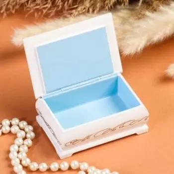 Шкатулка «Девочка с совой», белая, 69 см, лаковая миниатюра