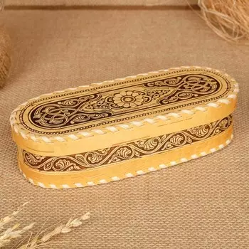 Шкатулка для денег "Цветочек", береста