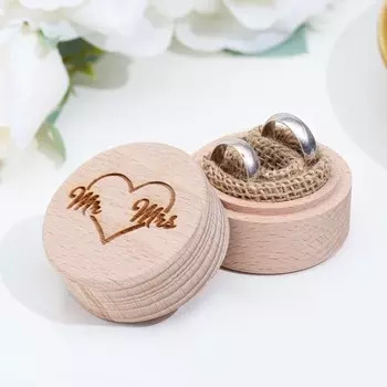 Шкатулка для колец "Мистер и миссис", бук