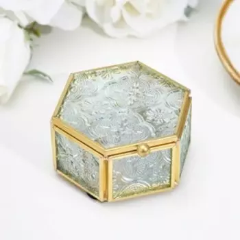 Шкатулка для колец "Шестигранный", 8х7х4 см, стекло