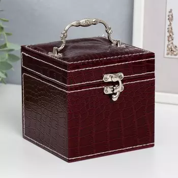 Шкатулка для украшений "Фиолетовая дымка" кожзам 12,5х12,5х12,5 см