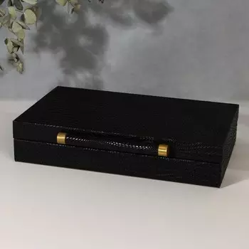 Шкатулка для украшений из кожзама, 36 х 21 х 8 см