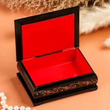 Шкатулка «Домики в снегу», 8×10 см, лаковая миниатюра