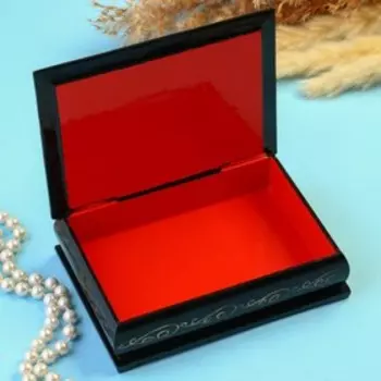 Шкатулка "Голубоглазый котенок"1014 см, черная