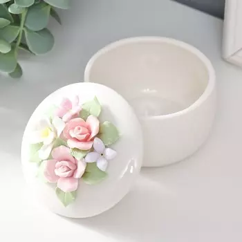 Шкатулка керамика "Цветочный сад. Геометрия" 8х8х7 см