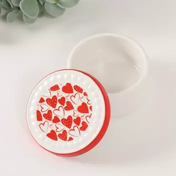 Шкатулка для украшений «Сердечки», керамика, 7.57.54.5 см