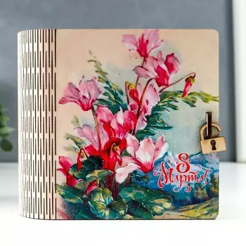 Шкатулка-книга "Цветочки" 14х14 см