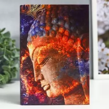 Шкатулка-книга дерево кожзам "Будда и звёздное небо" 18х13х4 см