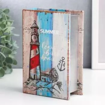 Шкатулка-книга дерево кожзам "Маяк. Лето" 16х11х4,5 см
