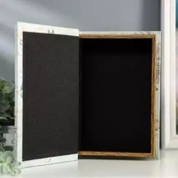 Шкатулка-книга дерево кожзам "Монстера" зеркало 26х17,5х5 см