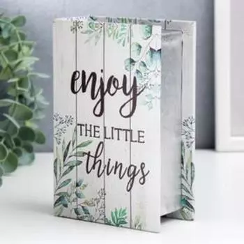 Шкатулка-книга дерево кожзам "Разнотравье" 16х11х4,5 см