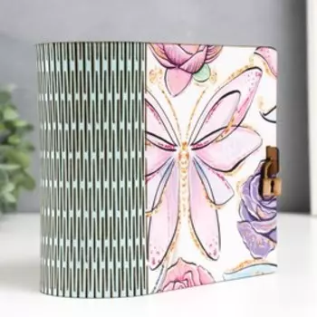 Деревянная шкатулка-книга «Розы, бабочки» 1414 см