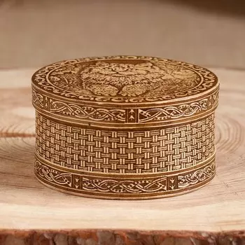 Шкатулка "Котик", круглая