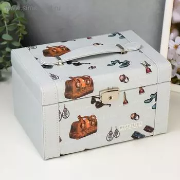 Шкатулка кожзам для украшений "Аксессуары" 13,5х23х16 см