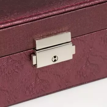 Шкатулка кожзам для украшений "Дамаск" винный 7,5х22х15 см