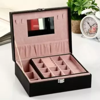 Шкатулка для украшений «Текстура», с зеркалом, искусственная кожа, с замком, 82923.5 см