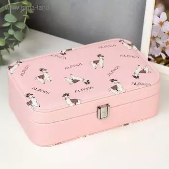 Шкатулка кожзам под часы 1 отделение и бижутерию "Альпака" 7х22х14,5 см