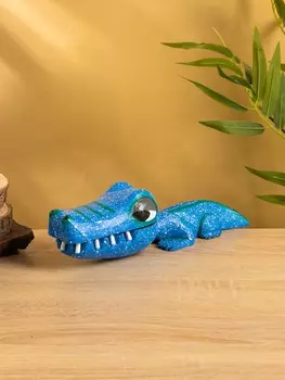 Шкатулка «Крокодильчик», 2587 см, дерево, синяя