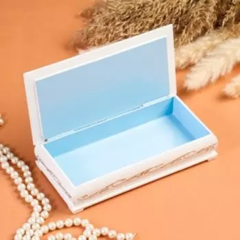 Шкатулка - купюрница «Пионы», белая, 8,517 см, лаковая миниатюра