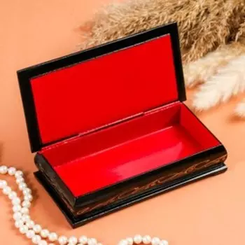 Шкатулка - купюрница «Ромашки с ягодами», 8,517 см, лаковая миниатюра