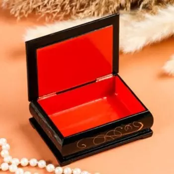 Шкатулка «Лебеди», 7,510 см, лаковая миниатюра