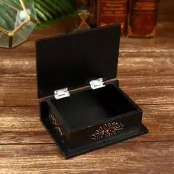 Шкатулка "Лик 2" 10х15х5 см дереве албезия, золото