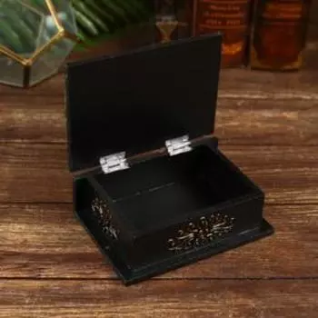 Шкатулка "Лик 3" 10х15х5 см дереве албезия, золото