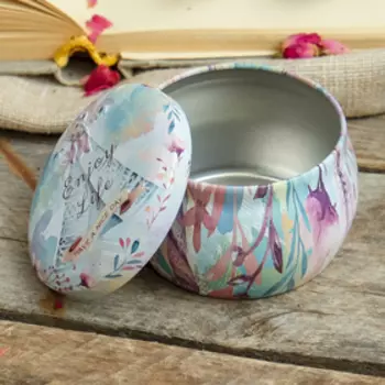 Шкатулка для хранения мелочей, украшений «Круг. Весенние мотивы», металл, 577 см