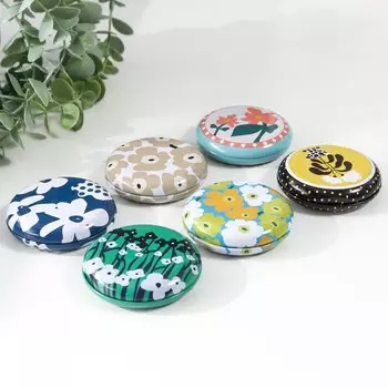 Шкатулка металл круглая "Цветочная полянка" фасовка 12 шт 1,8х7х7 см