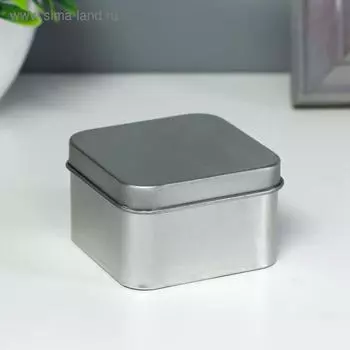 Шкатулка металл "Квадрат серебряный" 6х6х4 см