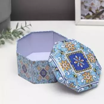 Шкатулка металл многогранник "Восточные узоры" 6,5х11,5х11,5 см