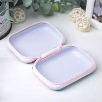 Шкатулка металл на молнии "Фламинго с цветами и девушка" 9х6,5х3,3 см