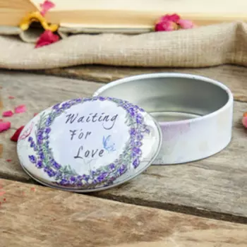 Шкатулка металл овал "Лаванда" МИКС 3х7х5 см