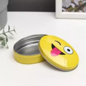 Шкатулка металл овал "Смайл" МИКС 3,2х6,2х8,7 см