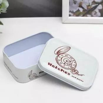 Шкатулка металл прямоугольная "Карманные часы" 3,1х7,8х10,3 см