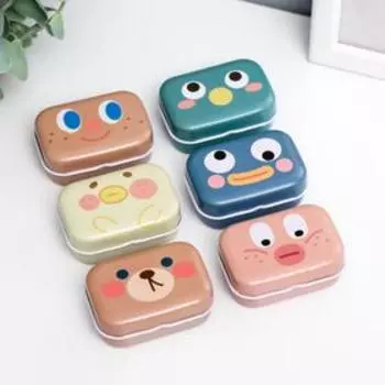 Шкатулка металл прямоугольная "Мордашки зверят" МИКС 2,5х4х5,5 см