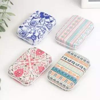 Шкатулка металл прямоугольная "Яркий узор" МИКС 5х7,5х1,7 см