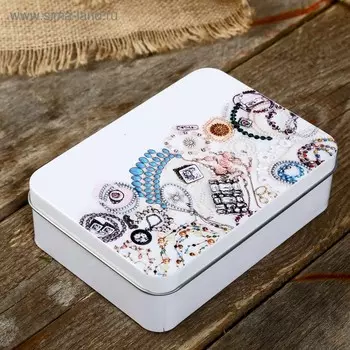 Шкатулка металл прямоугольная "Женская" МИКС 4,2х14х10 см