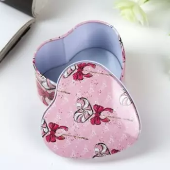 Шкатулка металл сердце "Леденец" 4х7х7 см