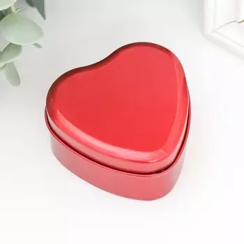 Шкатулка металл сердечко "Красное" 7,3х7х3,4 см