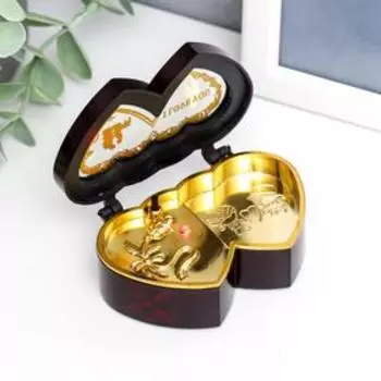 Шкатулка музыкальная "2 сердца" 5х8х3 см
