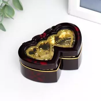 Шкатулка музыкальная "2 сердца" 5х8х3 см