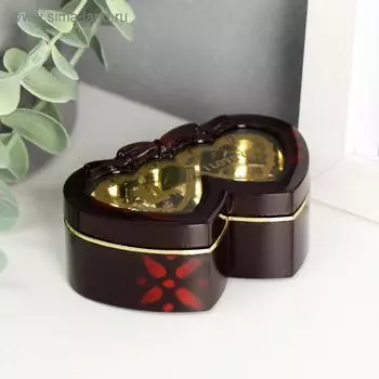 Шкатулка музыкальная "2 сердца" 8х4,5 см