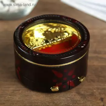Шкатулка музыкальная "Круглая с ящиками" 5х9,5х9,5 см