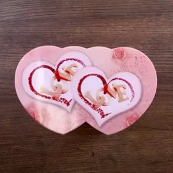 Шкатулка музыкальная механическая "Двойное сердце" 7,5х16х10 см