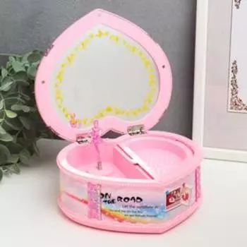 Шкатулка музыкальная механическая "Сердце в банте" 16х18х7,5 см МИКС